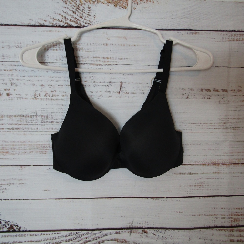 SKIMS Bra Women 32C Onyx Black Smoothing Intimates Full Coverage Lightly Lined